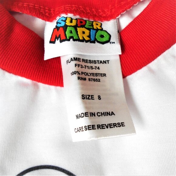 Super Mario Brothers Game Mode On Pajama Set Boys 8 Nintendo - Picture 6 of 7